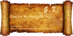 Gyula Krisztián névjegykártya